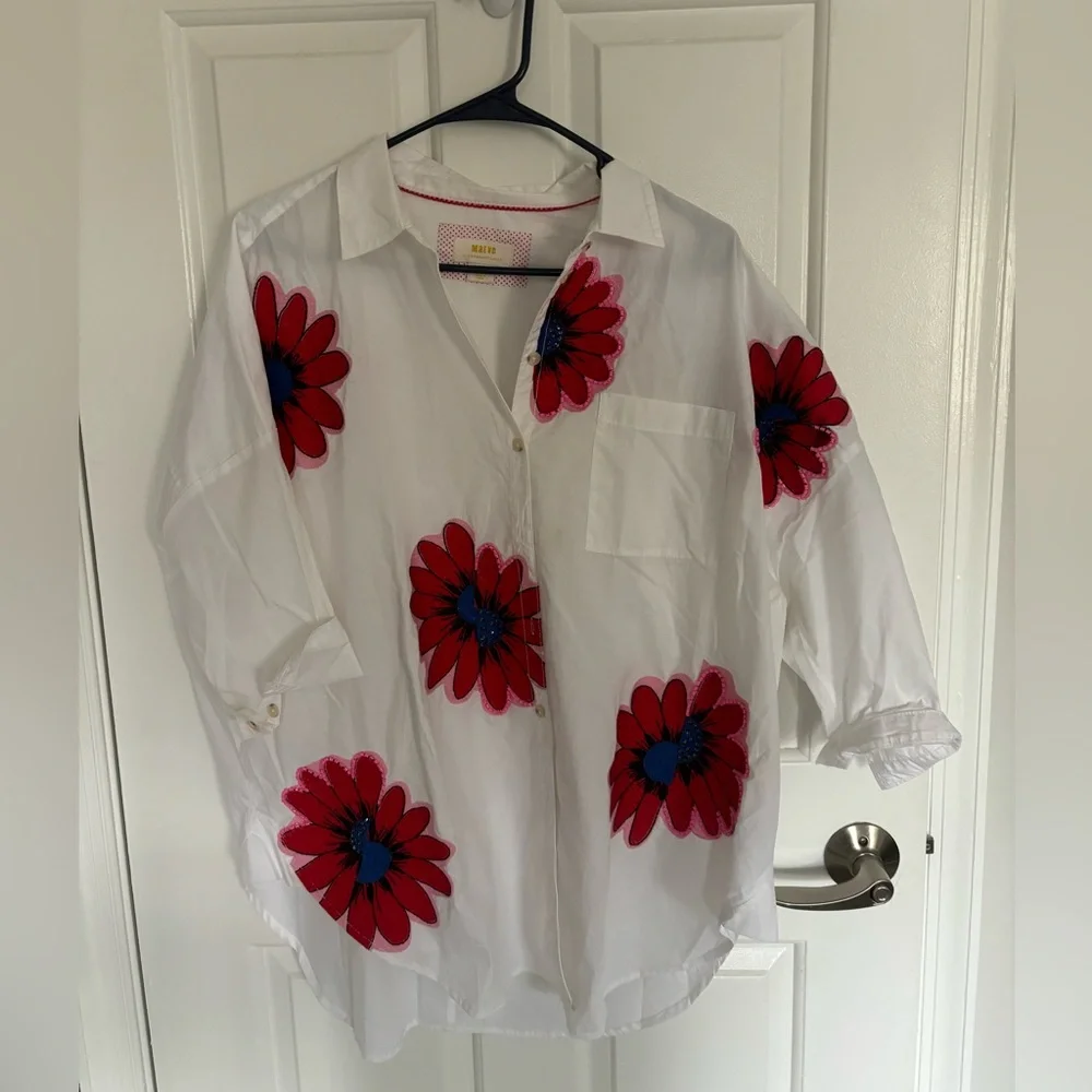 Anthro Flower Blouse - Picture 1 of 3